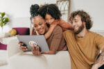 Family using tablet
