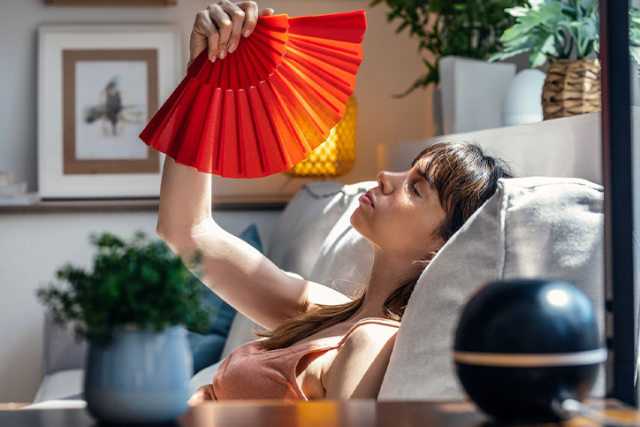 girl fanning herself